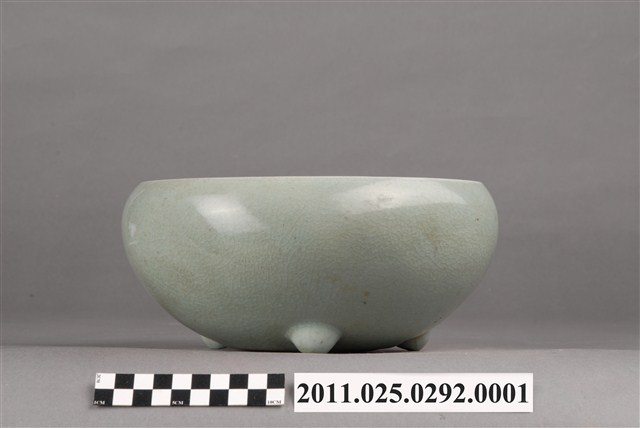 平安洛山作 香炉 三足炉 青瓷香爐 木箱入 工芸品