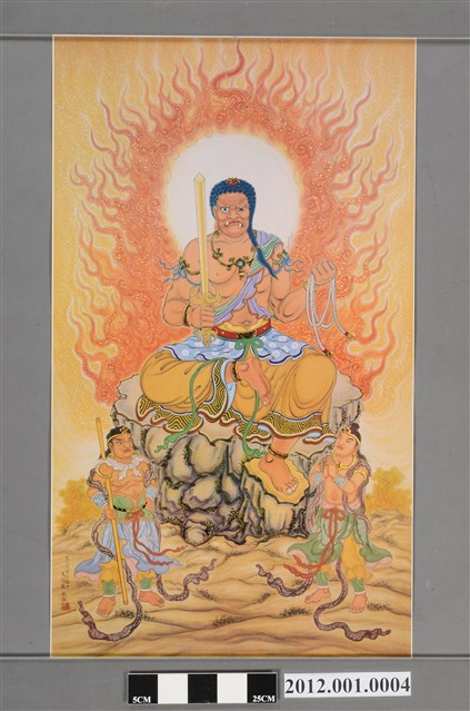不動明王　紙本　掛軸　2重箱 不動明王 紙本 掛軸 2重箱