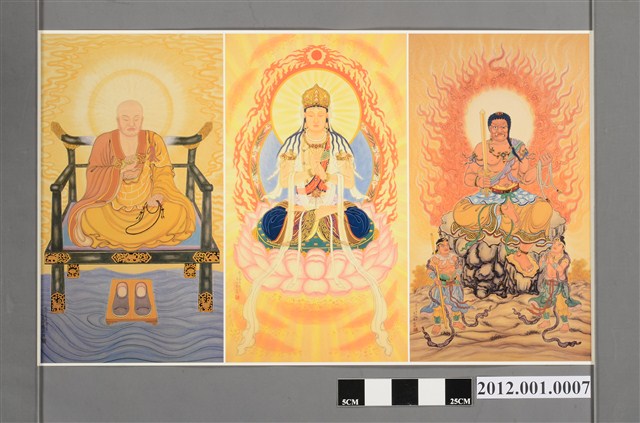 馬芥龍繪真言宗三尊佛畫像 (共2張)