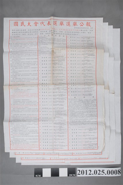 2005年國民大會代表選舉選舉公報 (共2張)