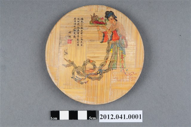 仙女獻桃竹圖之竹製盤 (共4張)