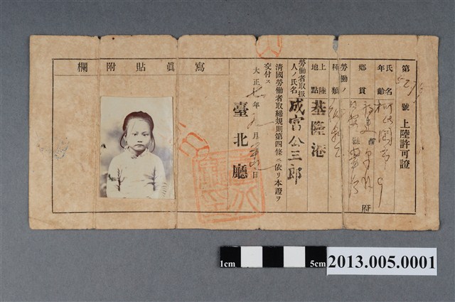 柯罔市上陸許可證 (共2張)