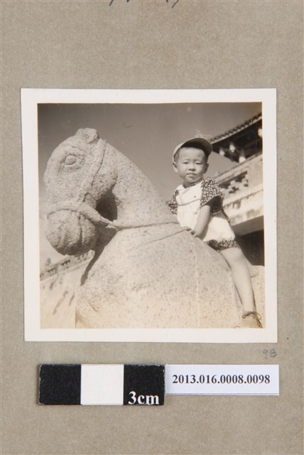 民國42年10月12日臺南赤崁樓石馬陳新平獨照 (共1張)