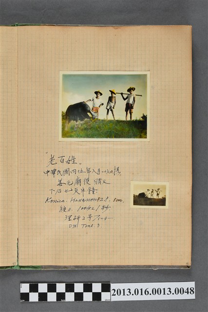 民國45年8月26日3男子於善化廟後合照3張 (共2張)