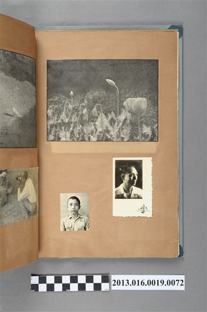 花朵靜物剪報與男子獨照與男童獨照 (共1張)