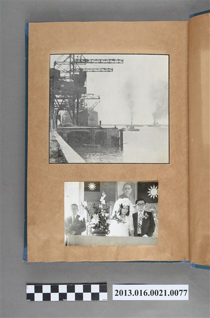 港口景色剪報與男女婚禮照2張 (共3張)