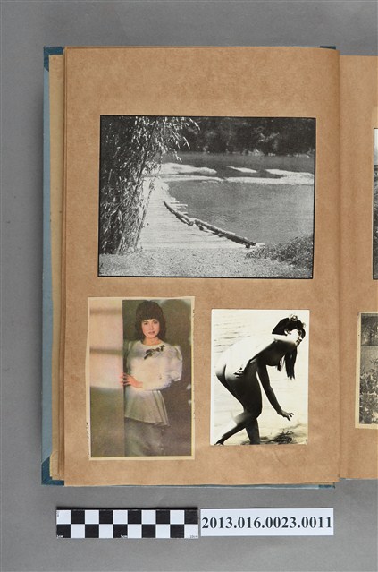 溪邊與女子剪報與裸女照共3張 (共1張)