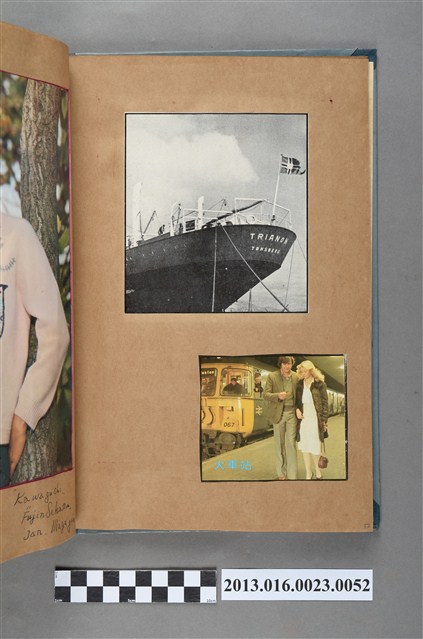 挪威船艦與男女於候車月台剪報 (共1張)