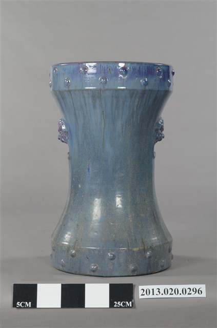大甲東窯藍釉束腰鼓凳 (共5張)