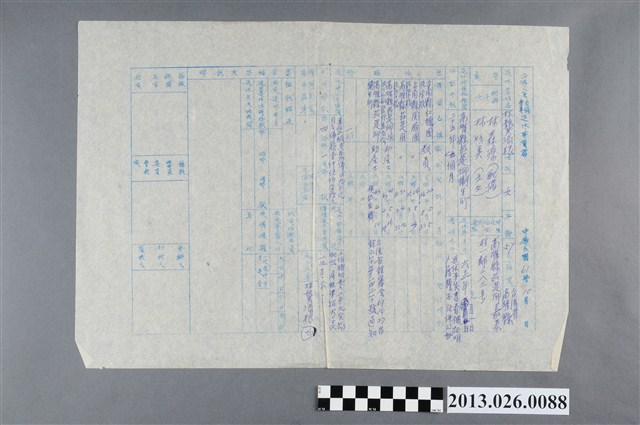 1972年10月公務人員林龔添根自願退休事實書 (共2張)
