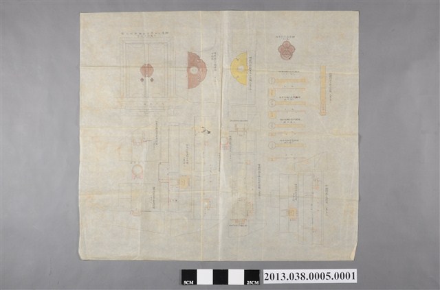 臺灣神社設計圖(神庫入口扉正面鑄金物) (共2張)