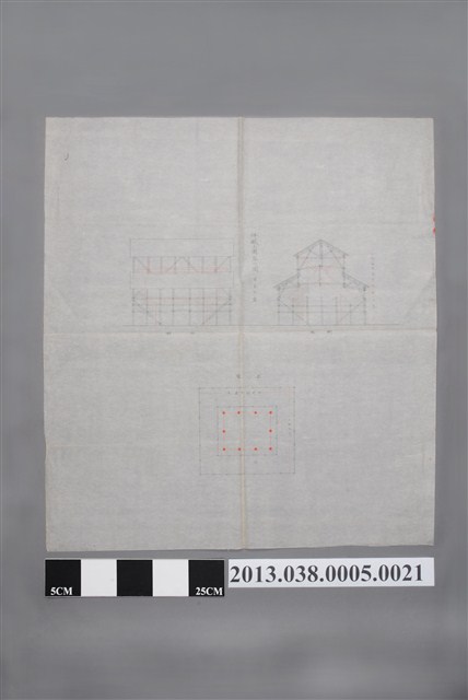 臺灣神社設計圖(拜殿上圍家之圖) (共2張)