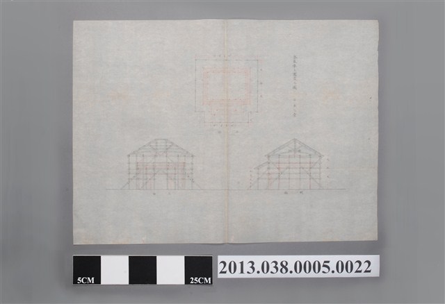 臺灣神社設計圖(祭器庫上圍家之圖) (共2張)