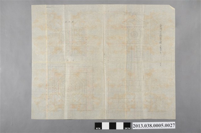 臺灣神社設計圖(臺灣宮石燈籠之圖) (共2張)