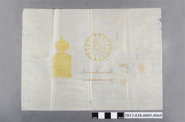 臺灣神社設計圖(石燈籠火袋蓋之圖) (共2張)