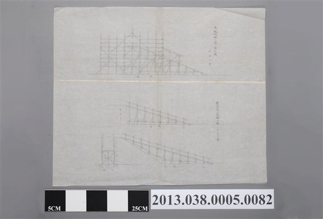 臺灣神社設計圖(本殿棧橋及溜リ場、敷地中央大棧橋之圖) (共2張)
