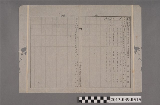 嘉南大圳組合〈基於平均報酬率概念計算之土地價格表〉 (共2張)