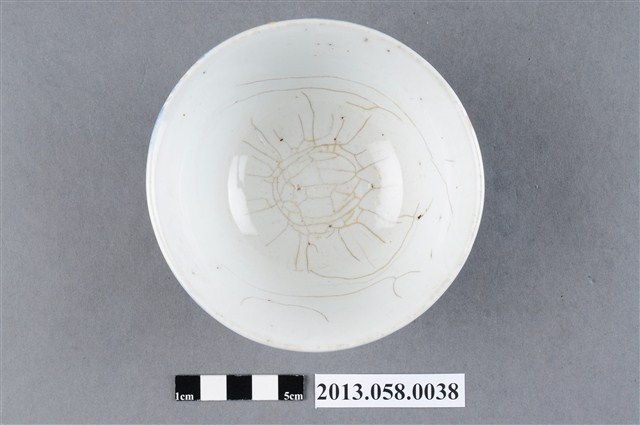 藍釉壓花海濤鳥紋碗 (共6張)