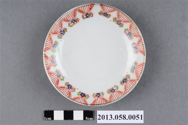 彩釉印花結綵紋碟 (共4張)