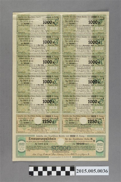 德意志國5萬馬克債券 (共2張)