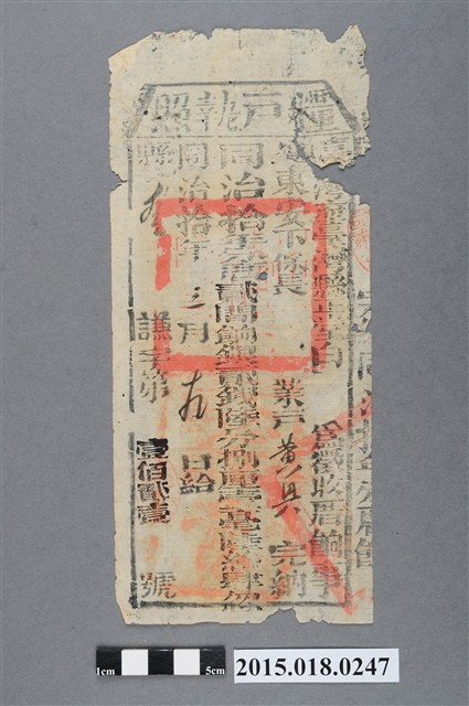 同治10年3月臺灣縣給黃興糧戶執照 (共2張)