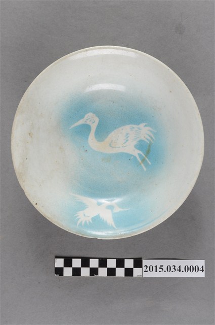 水藍色噴釉鶴紋碗 (共5張)