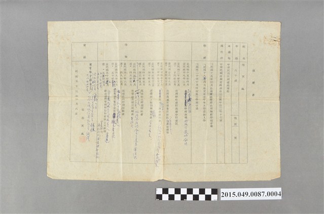 蔡天凰履歷書 (共2張)