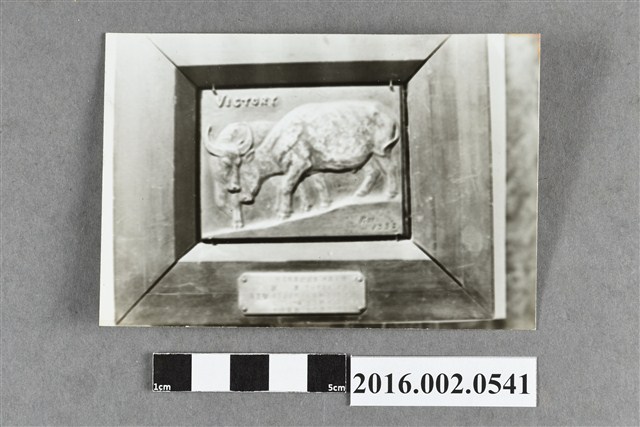 張星賢之跳遠、四百公尺、四百公尺中欄、十項運動台灣最高紀錄章（雙牛造型浮雕）照片 (共2張)