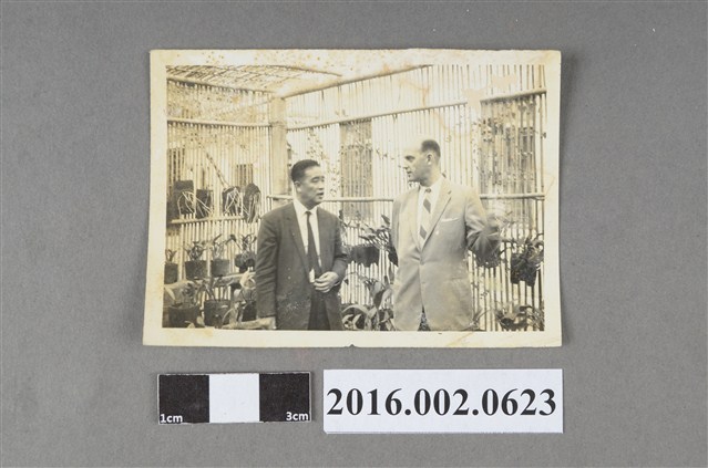 兩位人士於戶外花圃合照 (共2張)