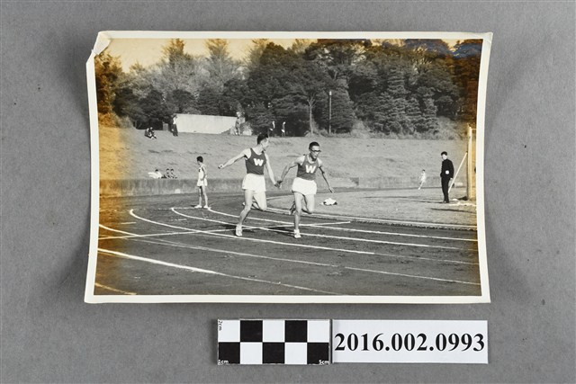 張星賢參加日本慶應大學舉行的傳統早、慶田徑對抗賽與隊友於日吉運動場 (共2張)