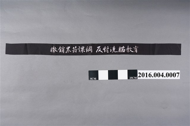 反課綱行動「撤銷黑箱課綱 反對洗腦教育」布條 (共2張)