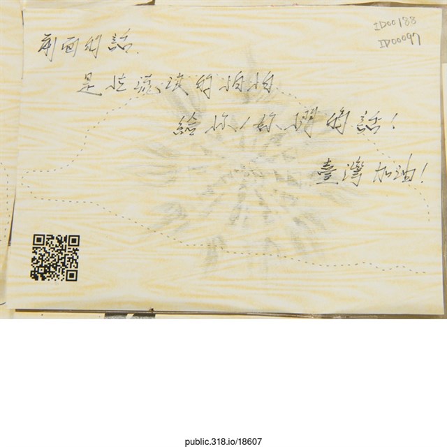 「前面的話是為流浪的伯伯」明信片  (共2張)