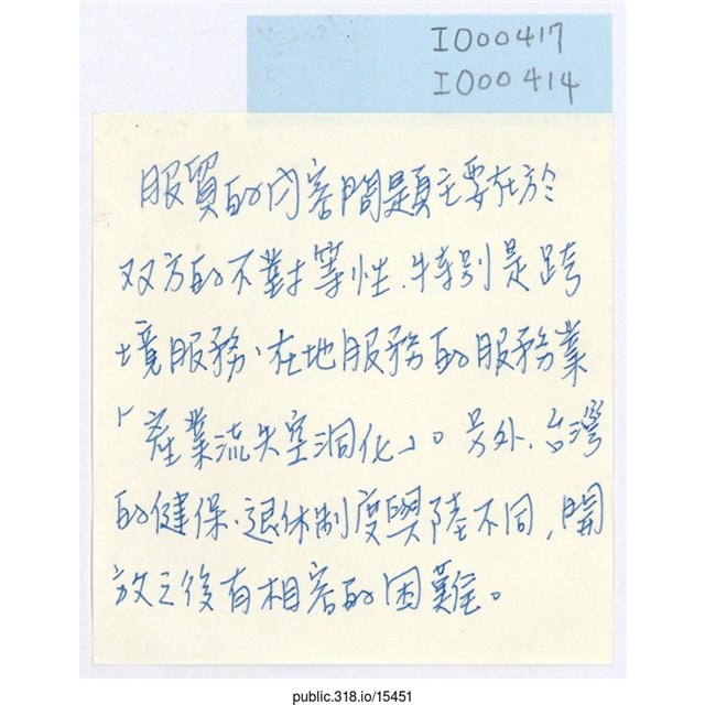 「產業流失空洞代」便利貼  (共1張)