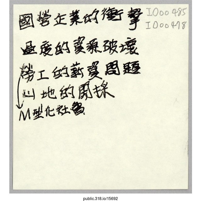 「國營企業的衝擊」便利貼  (共1張)