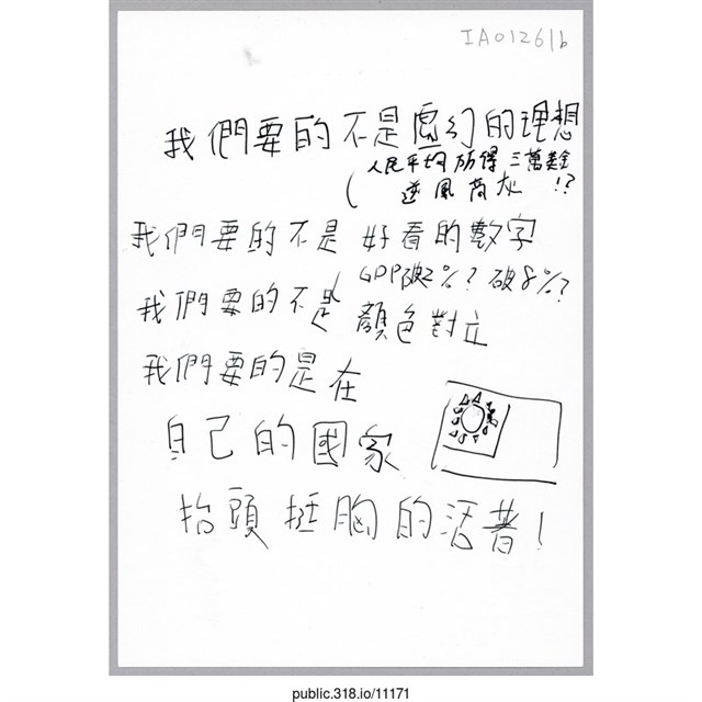 「我們要的不是虛幻的理想」明信片  (共2張)