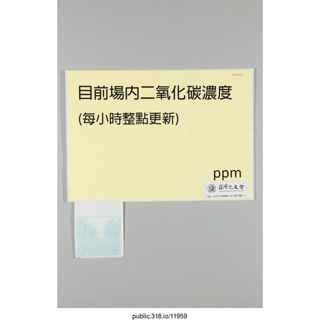 「目前場內二氧化碳濃度」標示  (共1張)