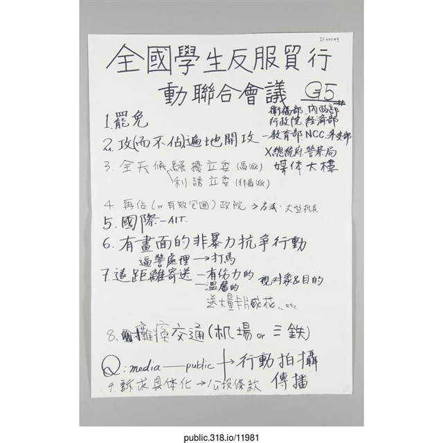 「全國學生反服貿行動聯合會議」海報  (共1張)