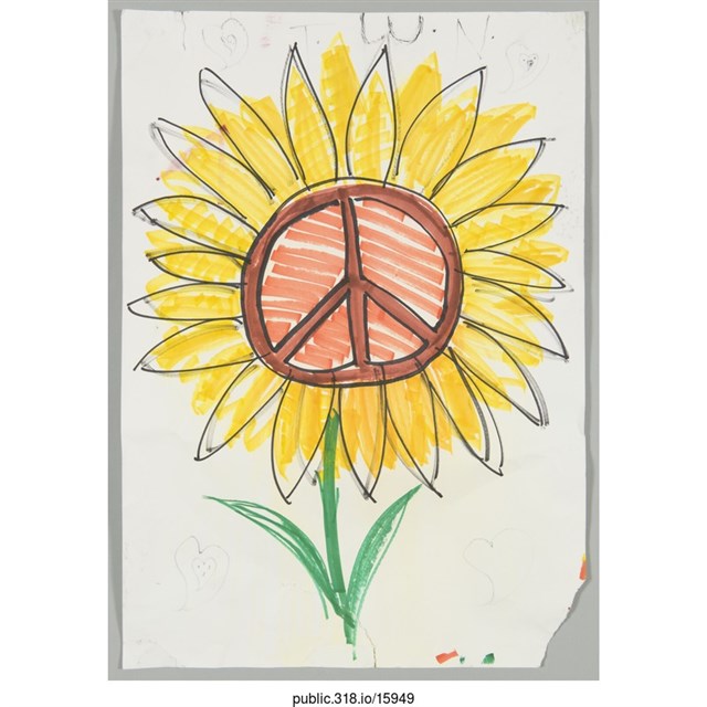  手繪太陽花繪畫  (共1張)