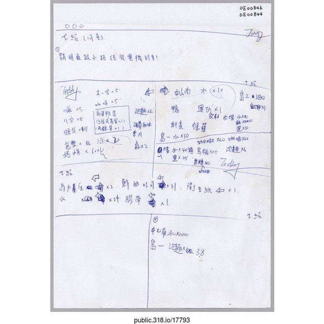 「請明道跟小路談發電機的事……」文件  (共2張)