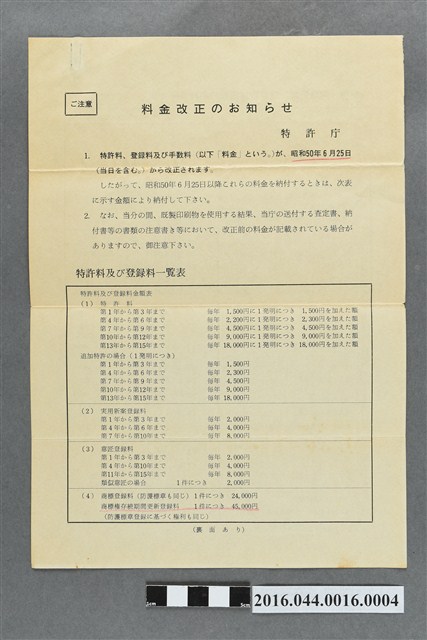 費用訂正通知 (共2張)