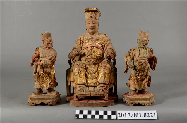 木雕天上聖母與千里眼順風耳像組 (共5張)