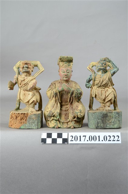 木雕天上聖母與千里眼順風耳像組 (共3張)