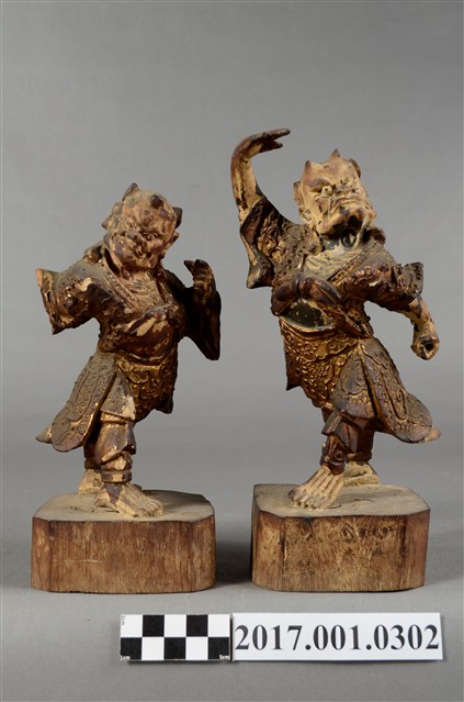 木雕千里眼順風耳像組 (共3張)