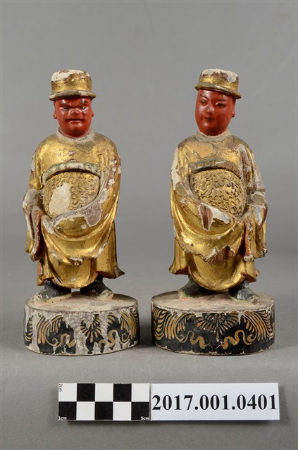 木雕文官侍從像組 (共3張)