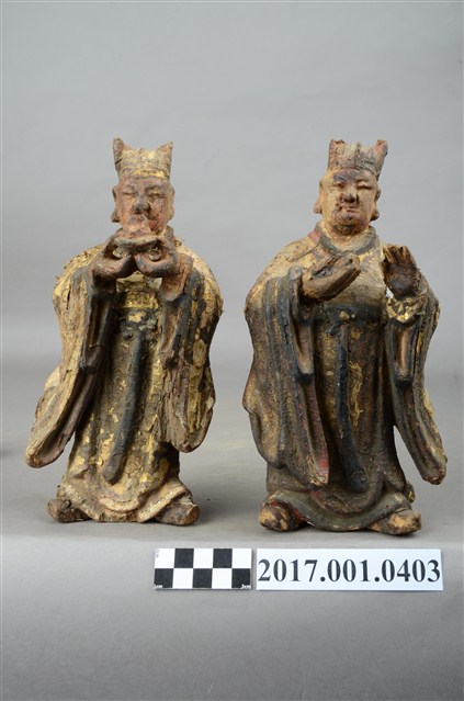 木雕文官侍從像組 (共3張)