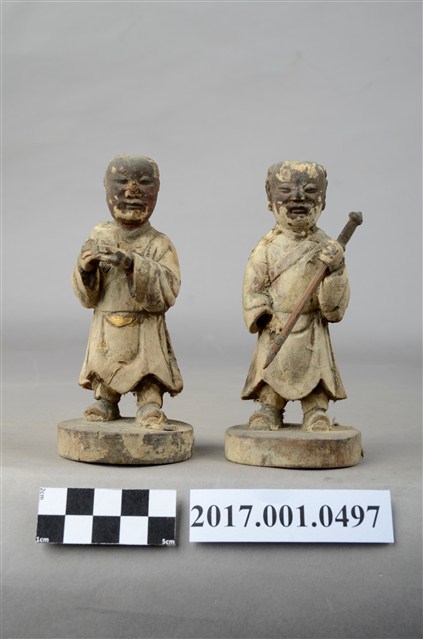 木雕印童劍童像組 (共3張)