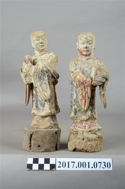 木雕宮娥像組 (共3張)