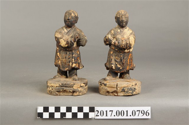 木雕童子像組 (共3張)