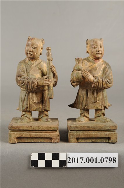 木雕童子像組 (共3張)