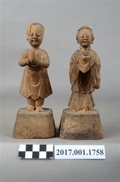 木雕善財龍女像組 (共3張)